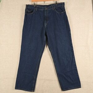 Full Blue Mens Straight Leg Denim Jeans Dark Wash 40x30 100% Cotton